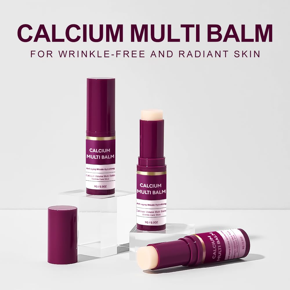Cemenrete Calcium Multi Balm Stick, Korean Wrinkle Core Stick, Anti-Aging, Sagging, Wrinkles, Hydrating, Almond & Vitamin E for Lip Balm Eye Cream Neck (1)