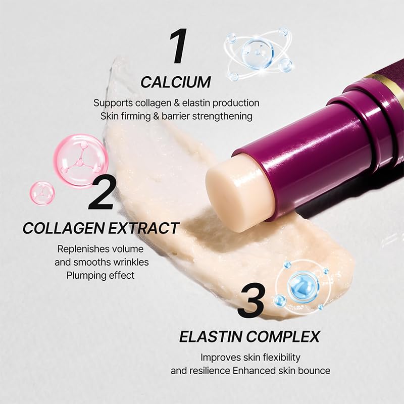 Cemenrete Calcium Multi Balm Stick, Korean Wrinkle Core Stick, Anti-Aging, Sagging, Wrinkles, Hydrating, Almond & Vitamin E for Lip Balm Eye Cream Neck (1)