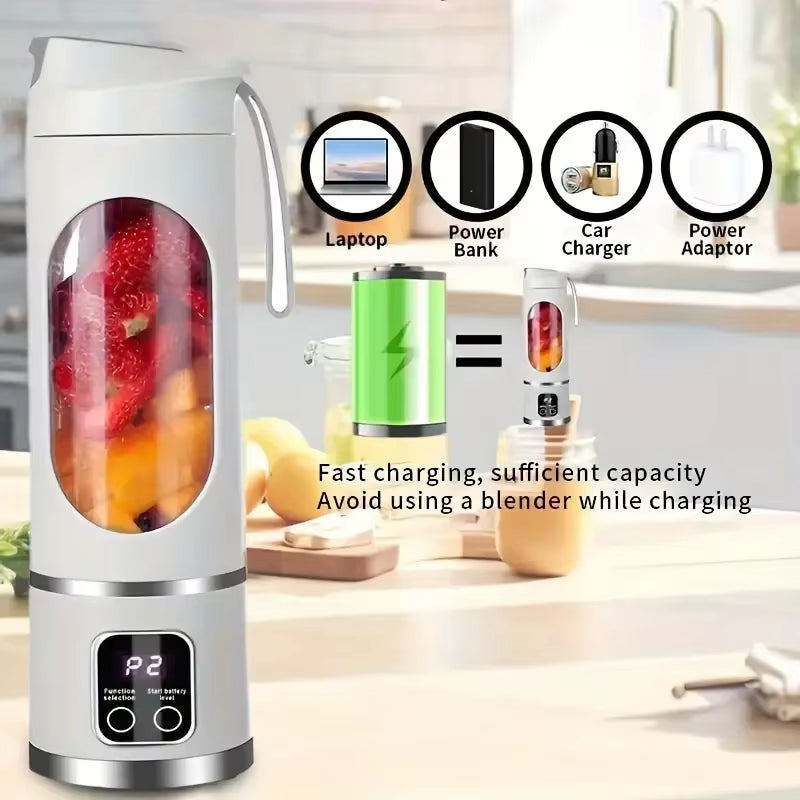 Portable Usb-Rechargeable Blender & Juicer - Easy Clean, Perfect for Fruit & Vegetable Drinks, Milkshakes - 15.2 Ounces Capacity