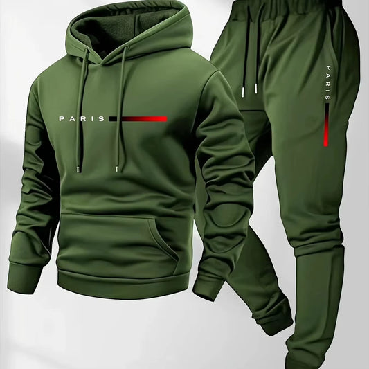 Men'S Tracksuit Sets Hoodie and Pants Women Solid Color Hooded Pullover+Pants Suit Casual Sportswear Sets Male