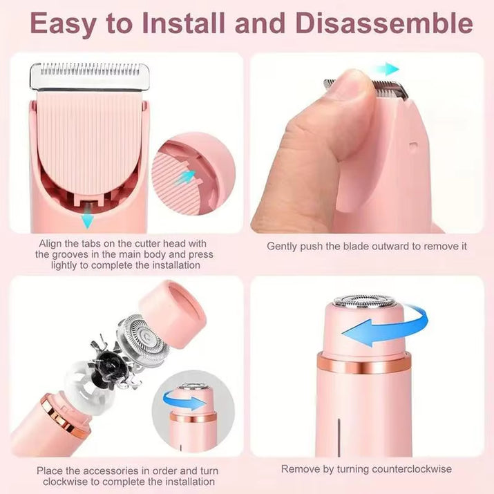 Portable Double-Headed Ladies' Shaver, Household Travel Washable USB Charging, Portable Private Parts Slimming Machine, Female B