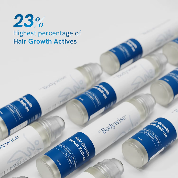 Be Bodywise Rosemary Hair Growth Serum Roll Dht-Blocking Scalp Serum Boosts Oxygen Flow, Reduces Hair Fall Paraben/Sulfate-Free