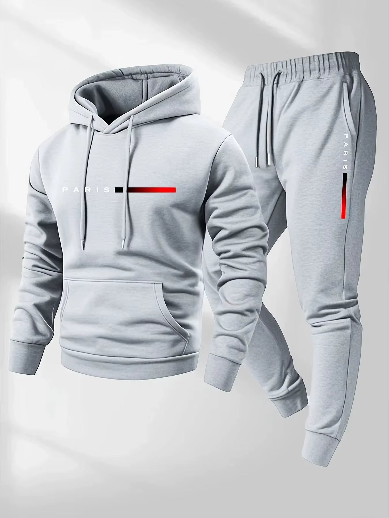 Men'S Tracksuit Sets Hoodie and Pants Women Solid Color Hooded Pullover+Pants Suit Casual Sportswear Sets Male