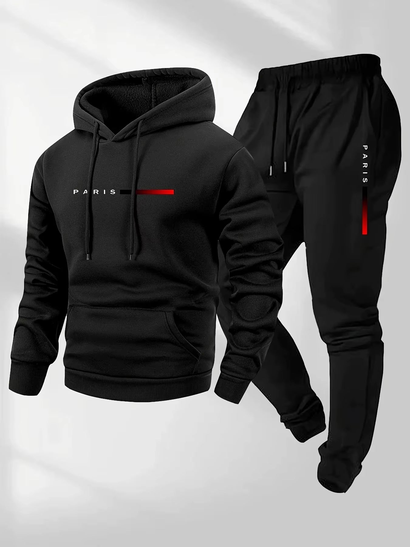 Men'S Tracksuit Sets Hoodie and Pants Women Solid Color Hooded Pullover+Pants Suit Casual Sportswear Sets Male